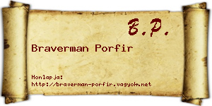 Braverman Porfir névjegykártya